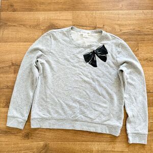 Kate Spade Broome Street Grey Pullover Sweatshirt with Bow | Size M